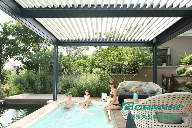 Outdoor Metal Patio Roof Gazebo Backyard Waterproof Metal Garden Decorative Pergola Tent