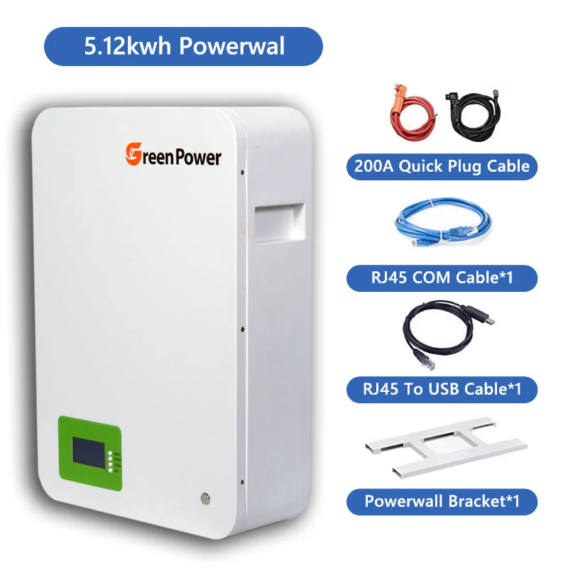 Eu Stock Inverter Battery Lithium 48V 51.2V 200Ah 5.12Kwh 10.24Kwh Lifepo4 Power Wall Mounted Household Solar Systems