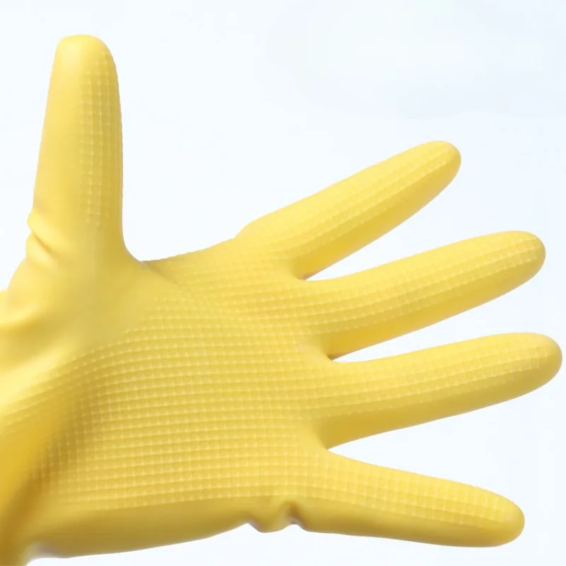 Kitchen Cleaning Dishwashing Rubber Gloves Thickened Wear-resistant Durable Wear Long Sleeve Latex Gloves Black