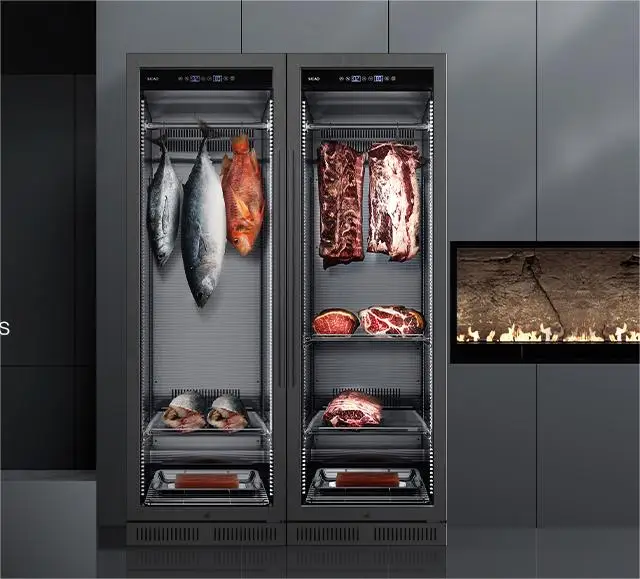 SICAO 380L Home Restaurant Beef Steak Sour Acid dry age cabinet Built In stainless steel Dri Dry Aging Aged  Fridge Refrigerator