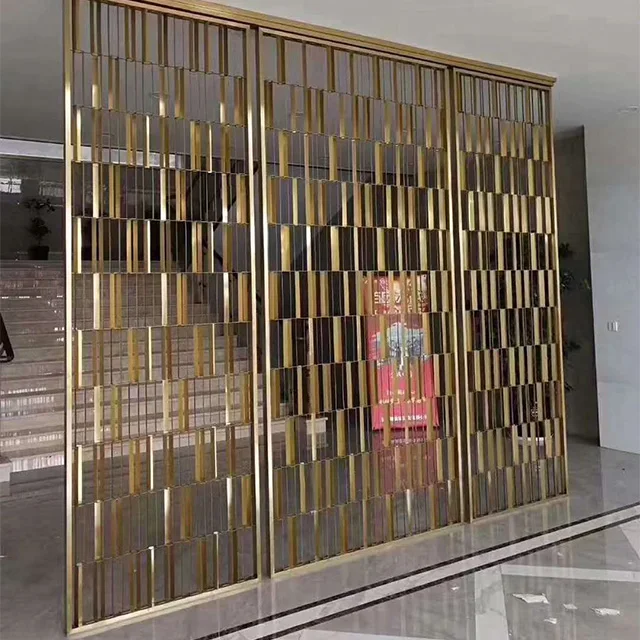 Customized indoor sliding stainless steel screen partition soundproof dining room partition