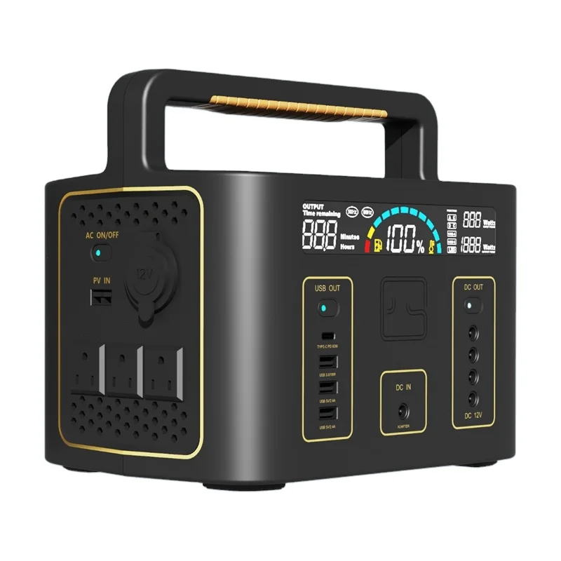 Custom outdoors generator solar lifepo4 200w 300w 1000w 220v bank battery rechargeable portable power station 500w