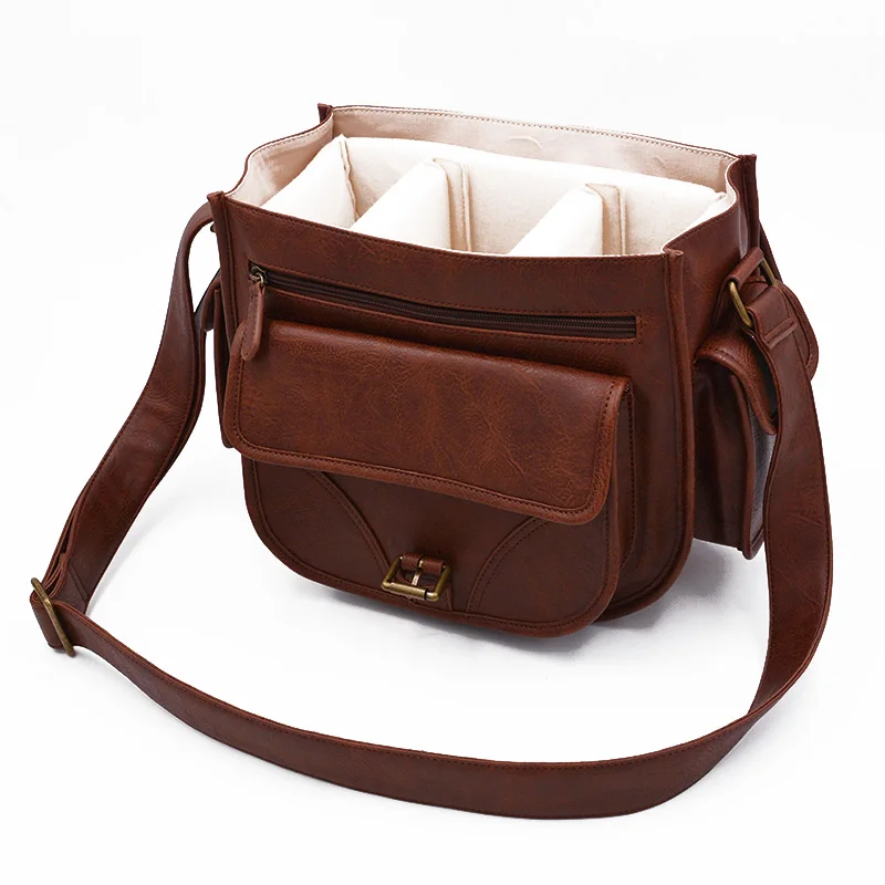 fashion multifunction vegan leather dslr camera bags handbag crossbody for women