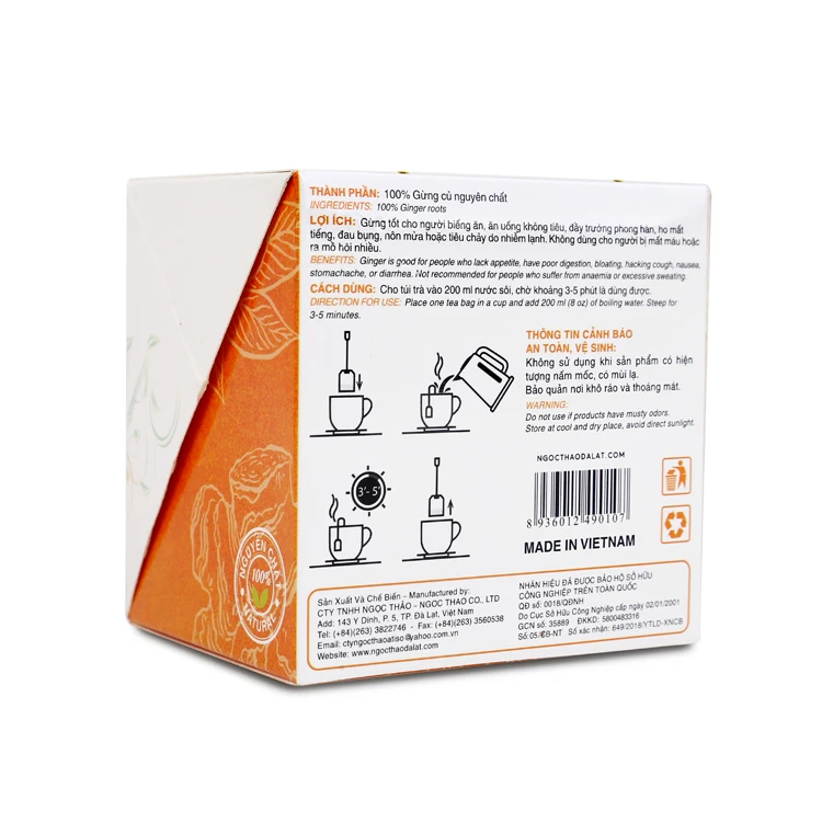 Best Choice For Imports Bulk Quantity Pure Organic Weight Loss Instant Ginger Tea Sachet
