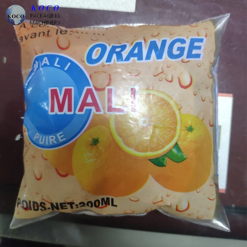 KOCO Fruit juice bag Self supporting bag with screw cover Built in straw self standing bag