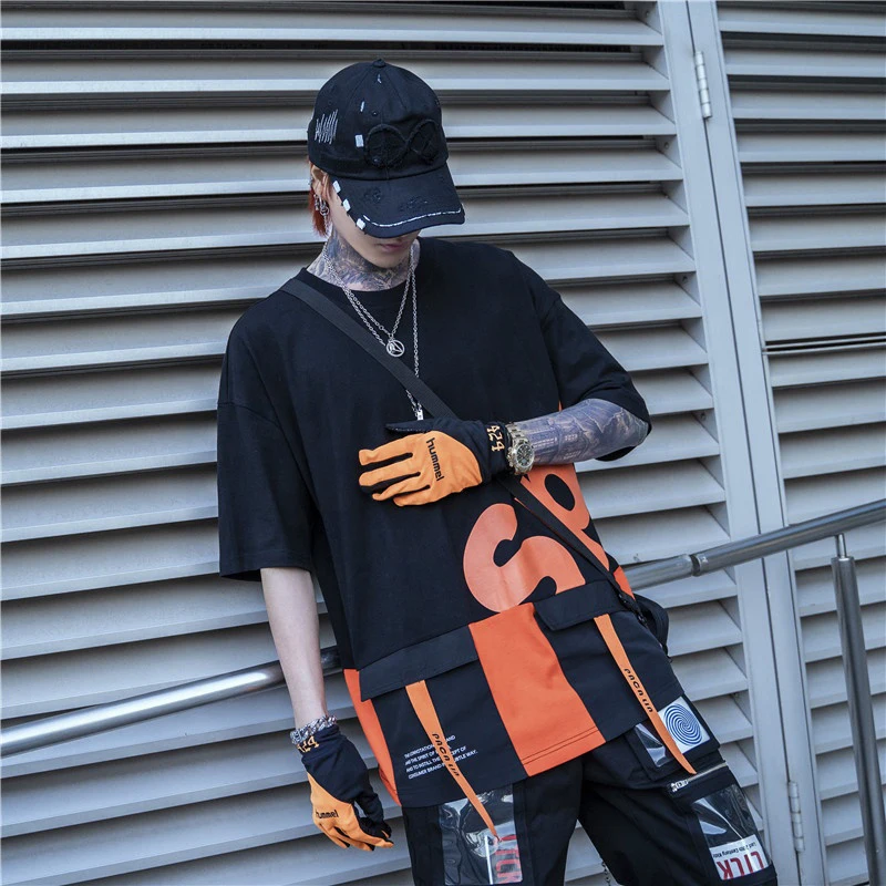 Custom Wholesale Street Style Hip Hop Men T-Shirt Half Sleeves T Shirt with Pocket