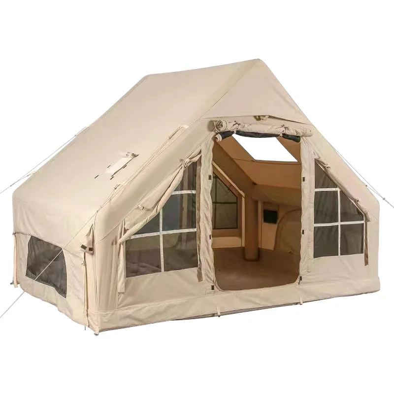 Winter sale 2-4 Person inflatable tent for camping 12 Sqm 150d Oxford 2 Bedroom Camping Glamping Air Inflatable Tent