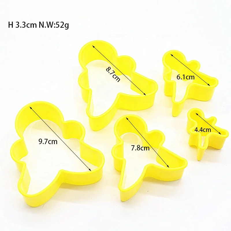 Kids friendly plastic cookie cutter set