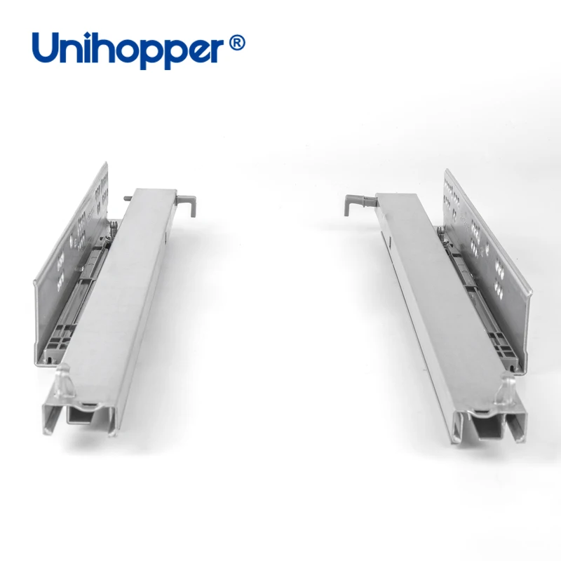 Unihopper 3 Fold Channel Adjustable Hidden Telescopic Rails Soft Close Undermount Concealed Drawer Slide