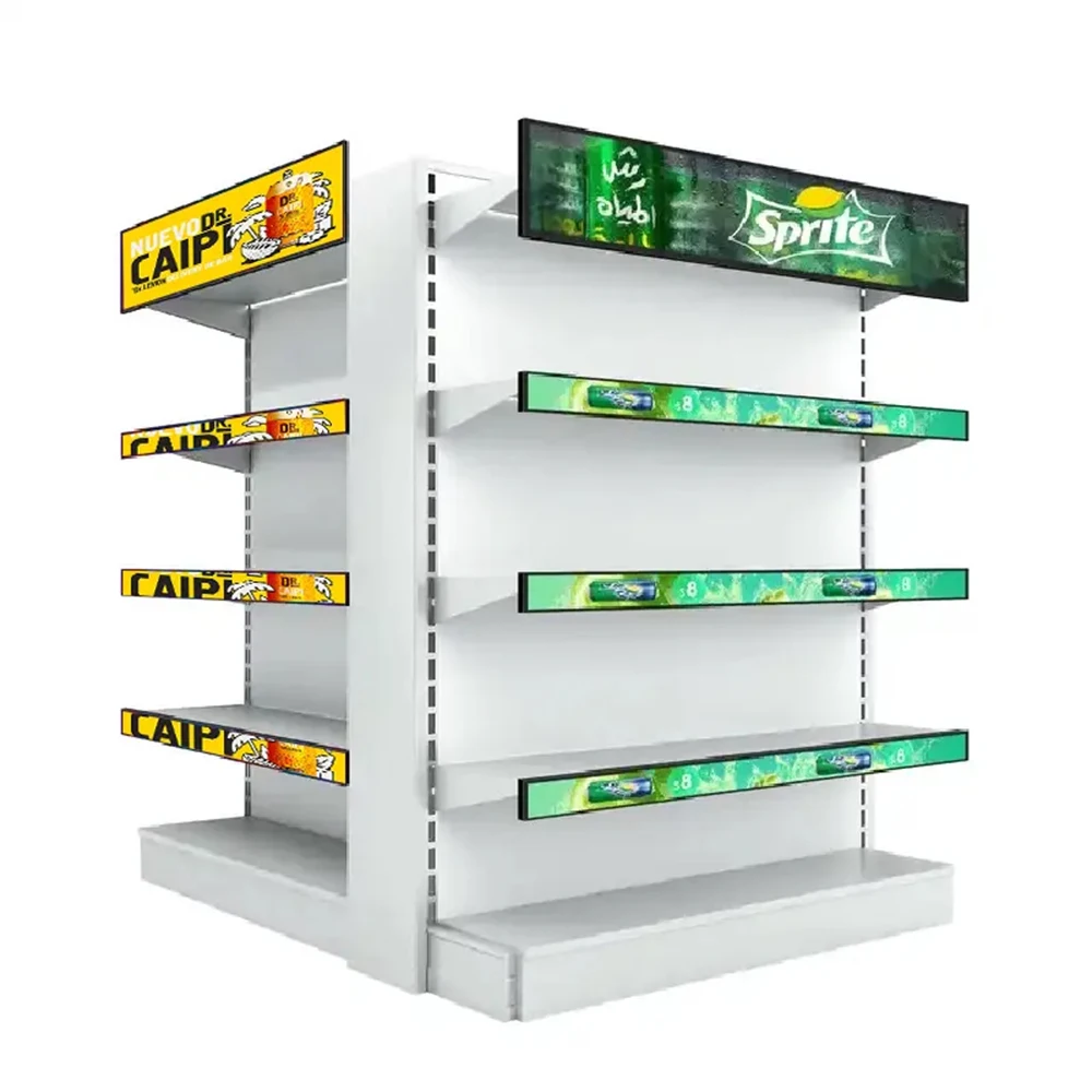 Custom Publicidad Pantallas Supermarket Shelf Digital Indoor Advertising Player Signage Stretched Bar Lcd Monitor Screen Display