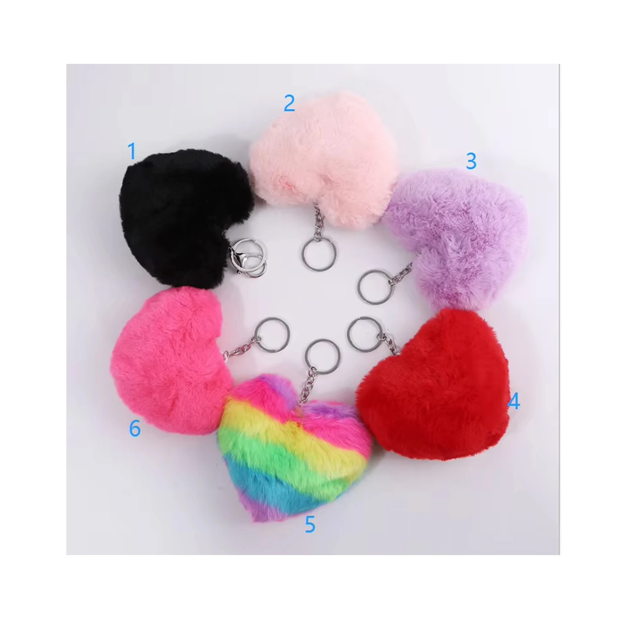 Wholesale  Promotional HEART Plush Keychain for Car accessories