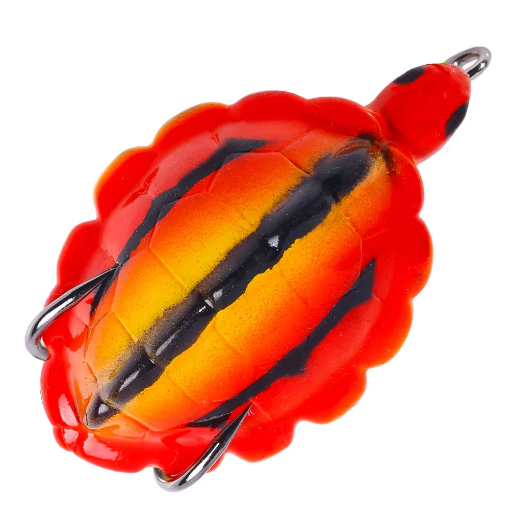 5.5CM 13.4G Wholesale Topwater turtle Lure Soft Fishing frog Lures with Spinner spoon Artificial Turtle Bait