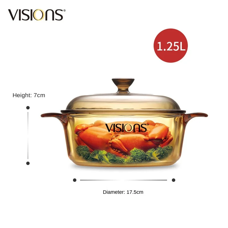 Corning Classic Design Single Glass Stew Pot Imported Soup Milk Pot Non-Pick Stove Feature Fashionable Household Cooking Pot