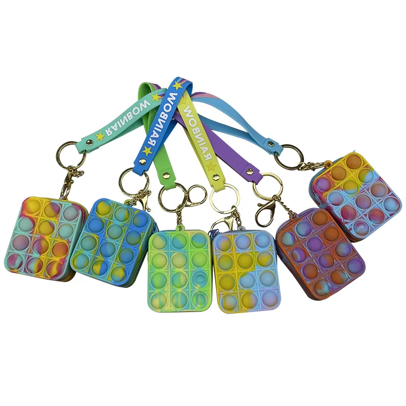 The Latest Silicone Decompression Toy Puzzle Fingertip Press Toy Popping It Coin Purse Coin Bag