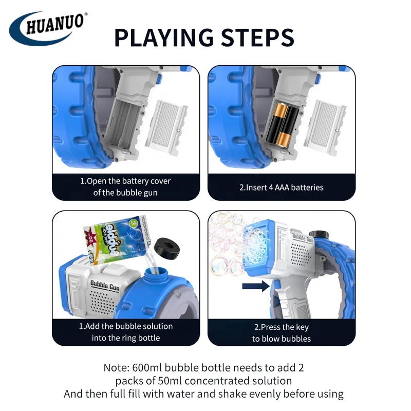 Adults Outdoor Electric Massive Bubble Gun Pistol Automatic Bubble Maker 600 ml Tank Bubble Machines