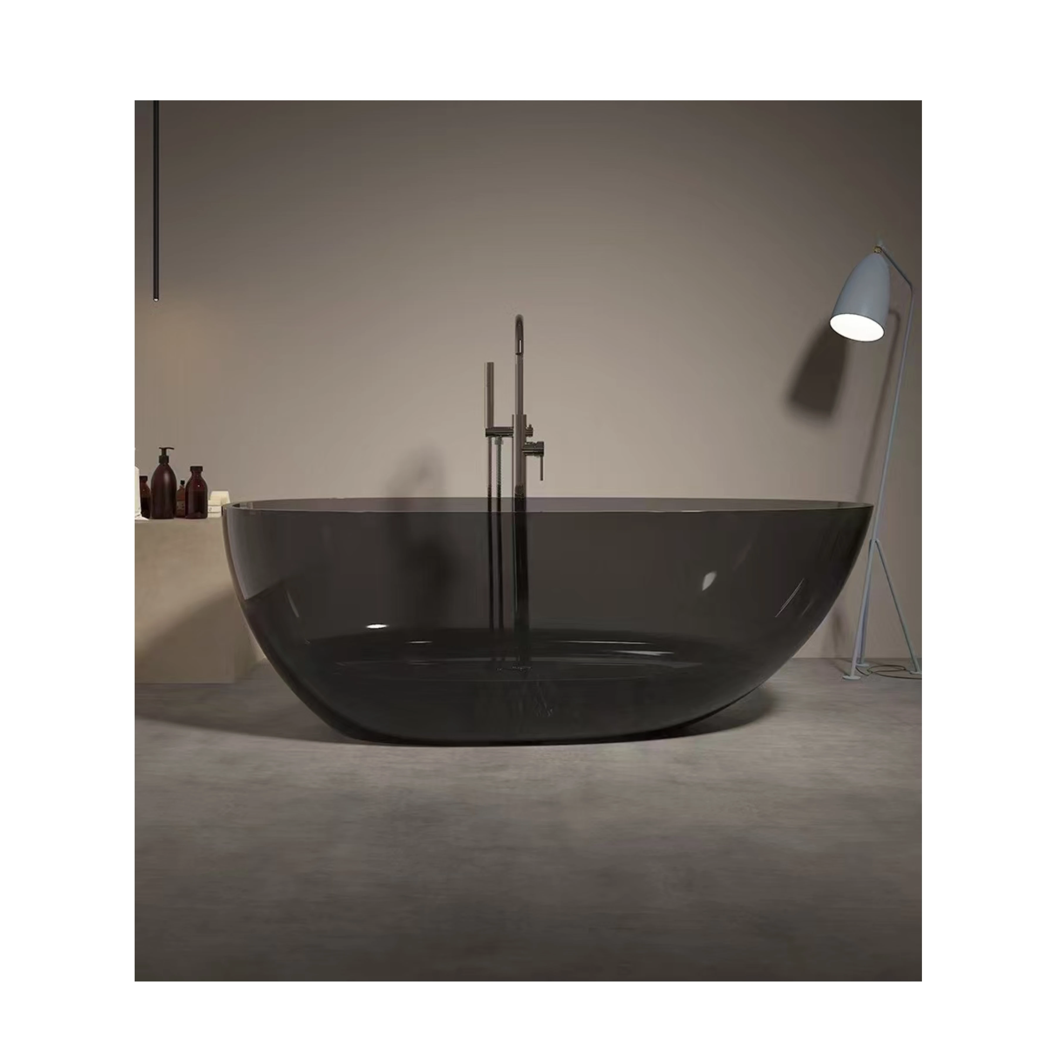 Factory Price High Quality Soaking Bathtub Transparent Resin Freestanding Bathtub Clear Bathtub Fashion Resin Bath Tub Tubs