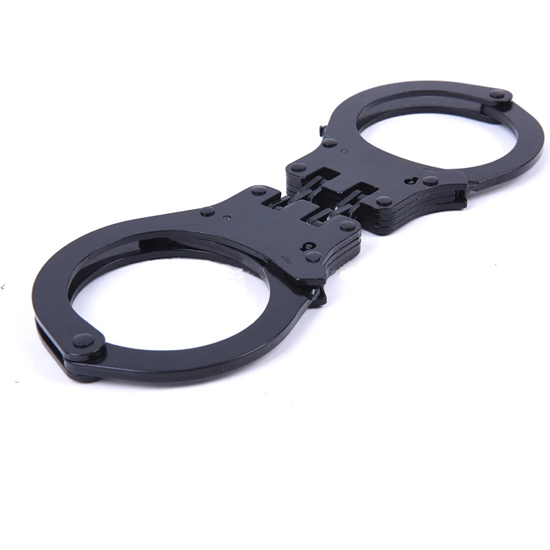 Professional manufacturer hinged black police steel alloy handcuffs