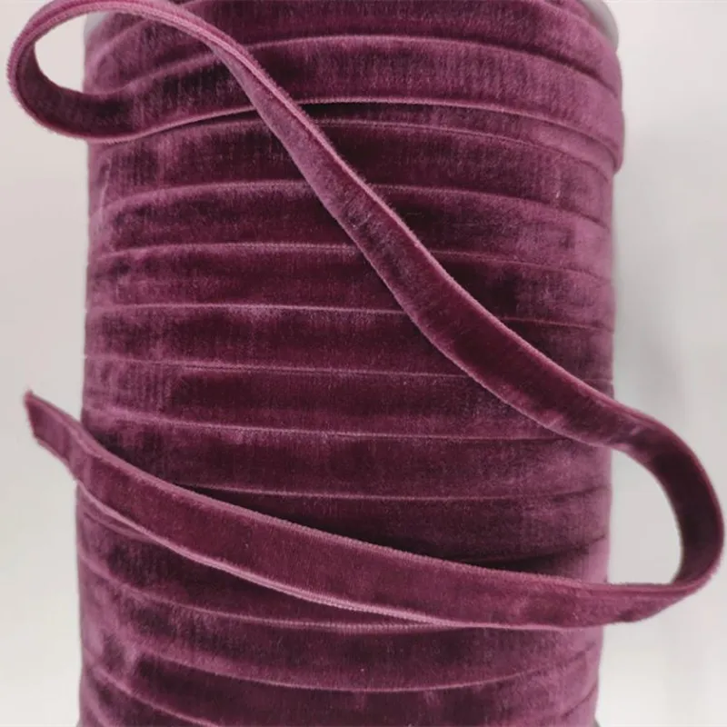 Factory Wholesale Garment Use Velvet Bow  Double Face Black and White Velvet Ribbon