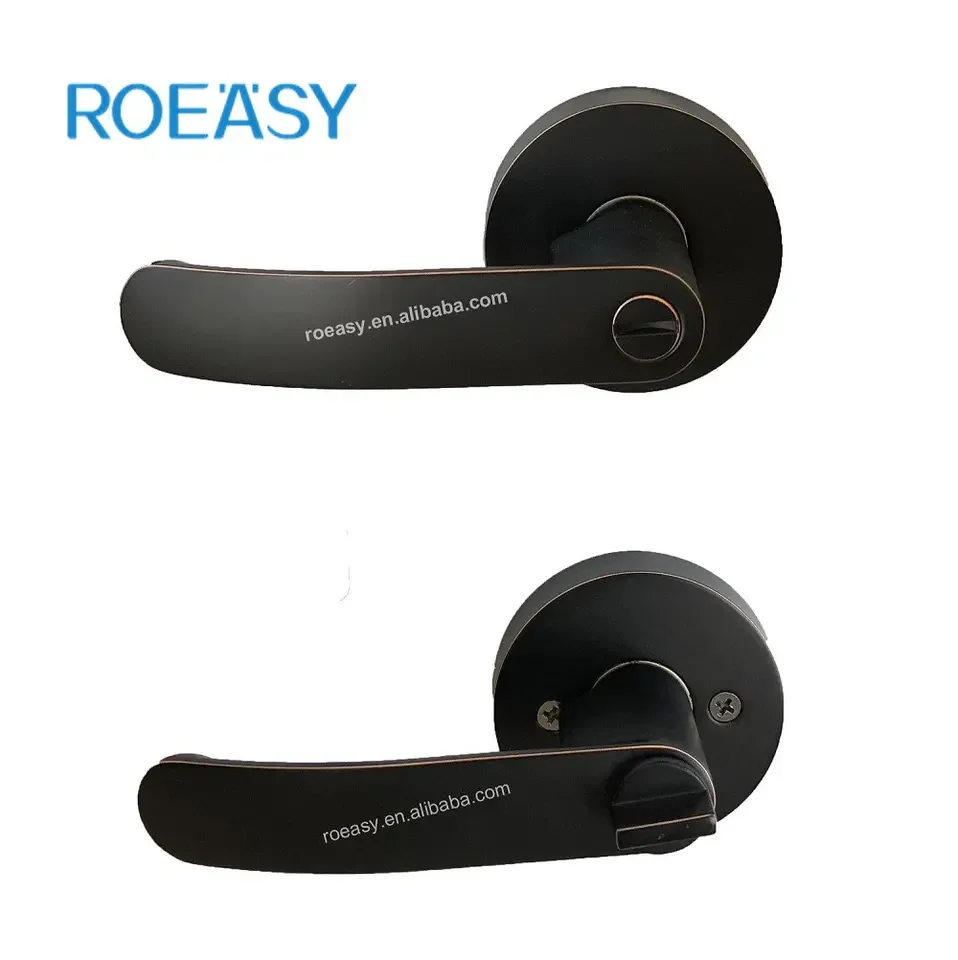 Roeasy TL-6251BN-BK Heavy Duty Zinc Alloy Tubular Black Golden Lever Door Lock