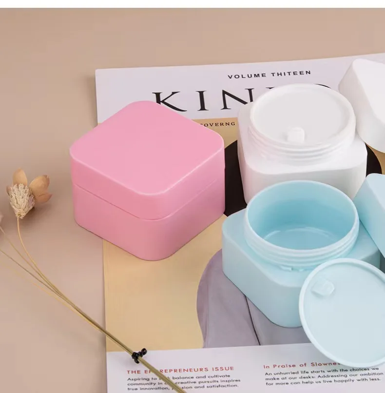 5 10g 20g 30g 50g square shape matt pink black blue white cream jar / plastic pp facial mask box / cream container for cosmetics