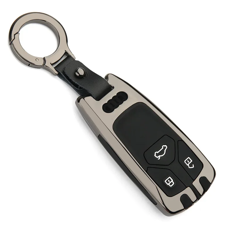 Metal Key Accessories Soft Silicone Liner Metallic Key bag Zinc Alloy Car Key Case Cover Shell Protection