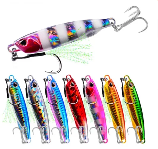 ZHUO RUN 10g15g20g30g40g50g60g Lead Fishing Baits Metal Jig Lure Luminous Fishing Lure Hard Slow Jigbait Lure