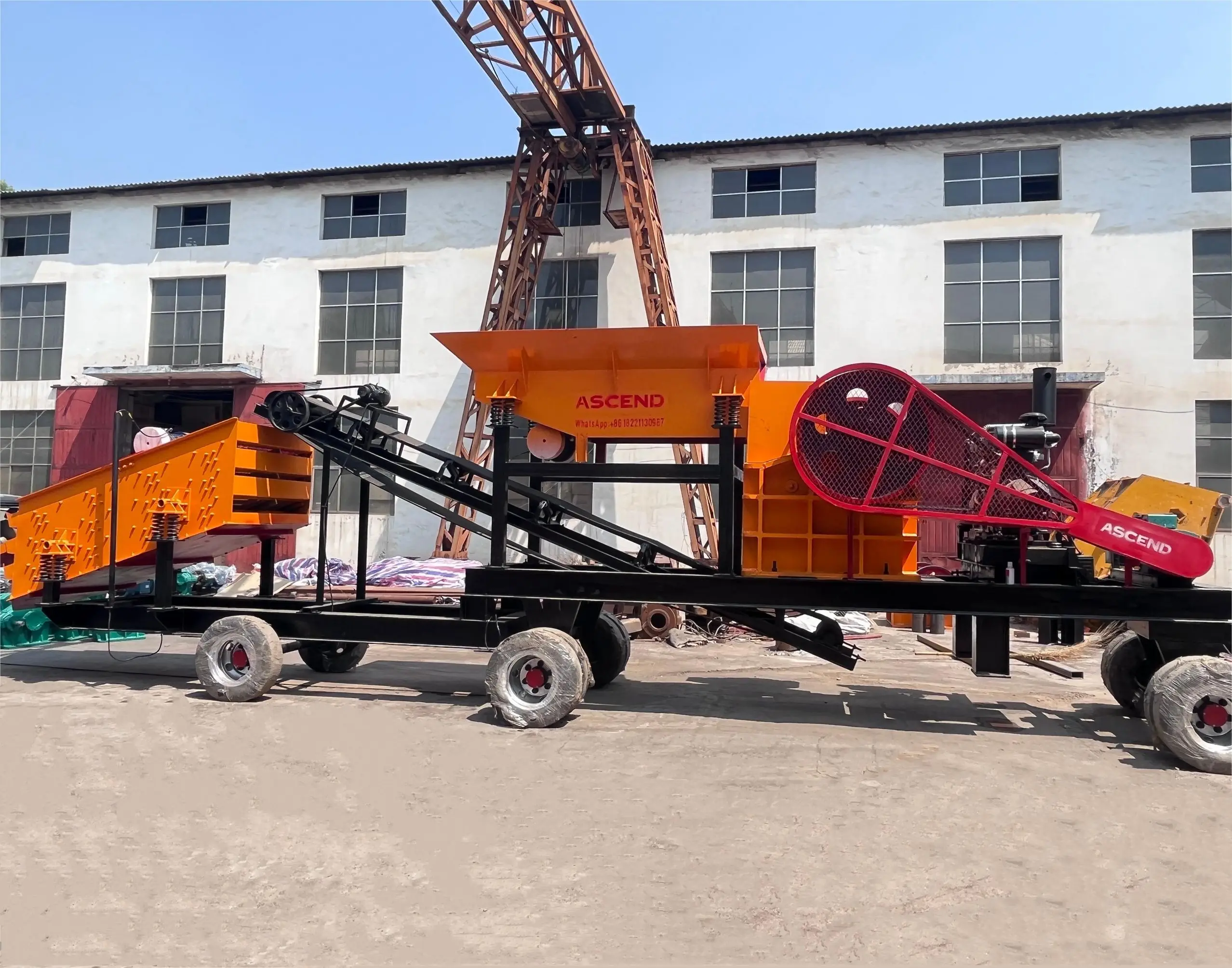 100 tph mobile jaw crusher and screen with diesel engine to break rock talc carbide slag orthoclase iron pyrite