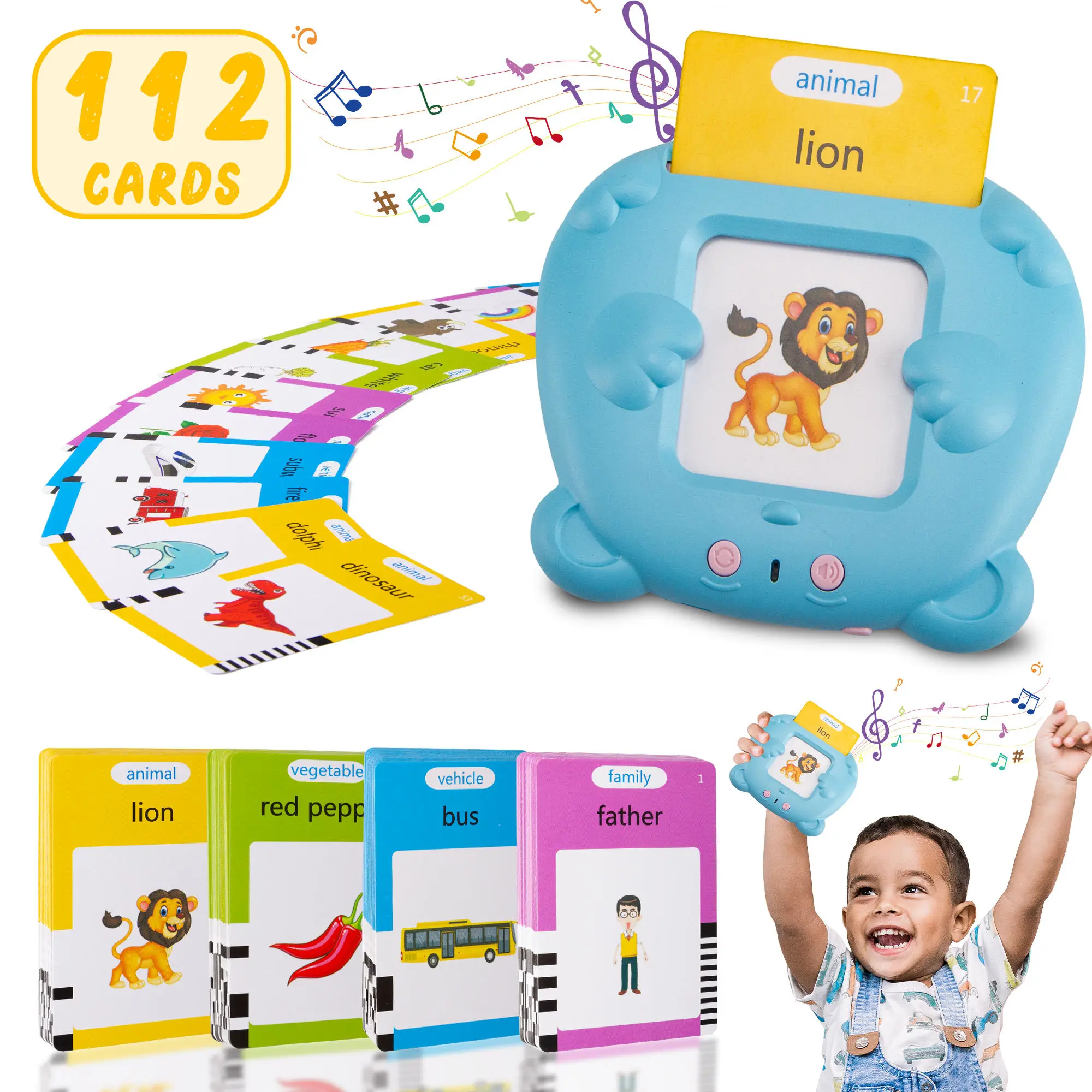 Hot Sale Wholesale Learning Device Flash Cards  Educational Toys  Montessori Talking Cognitive Cards For Kids