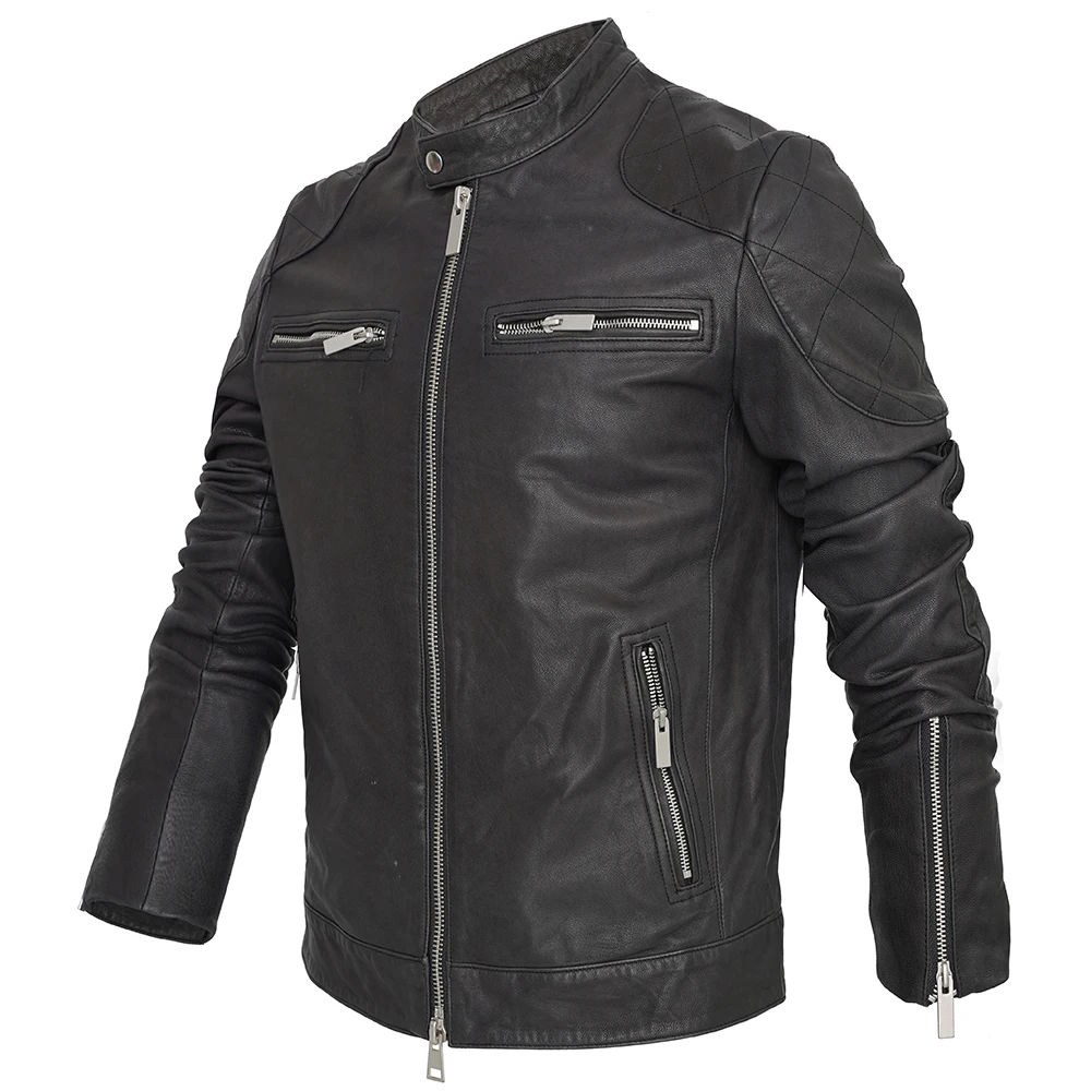 KK76-Real SheepSkin Coat Jacket Genuine Sheep Leather Jackets Winter Warm Coats Suit Outwear