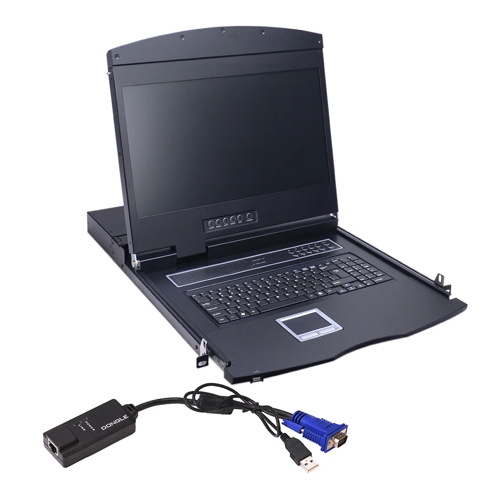 Wholesale Single-rail 1920*1200@60HZ 4ports 19 Inch LCD KVM Console With Keyboard Mouse