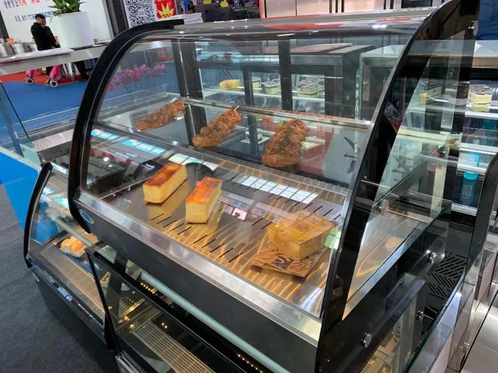 KFC Hot Pot Restaurant Heating Curved Glass Warming Showcase Display Buffet Food Warmer