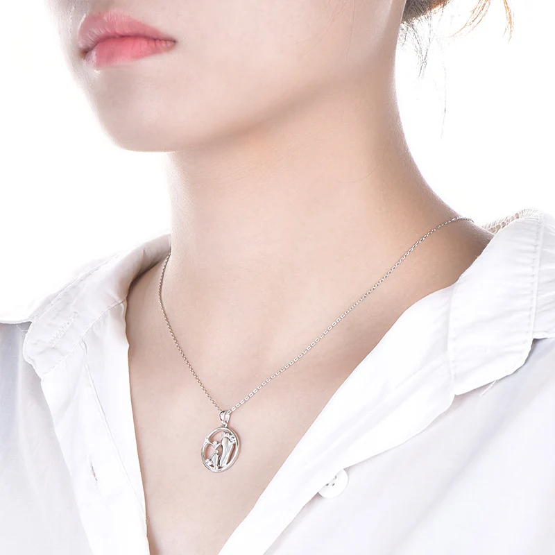 Classic 925 Sterling Silver Pendant Creative Footprint Shape Pendant Friendship Jewelry for Women