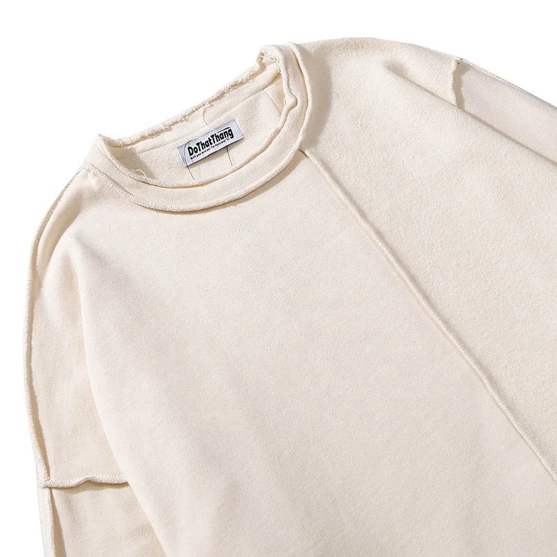 China Apparel Manufacturer Customized Logo heavy weight raw hem hoodie sweatshirt no pocket cut edge custom raw hem hoodie