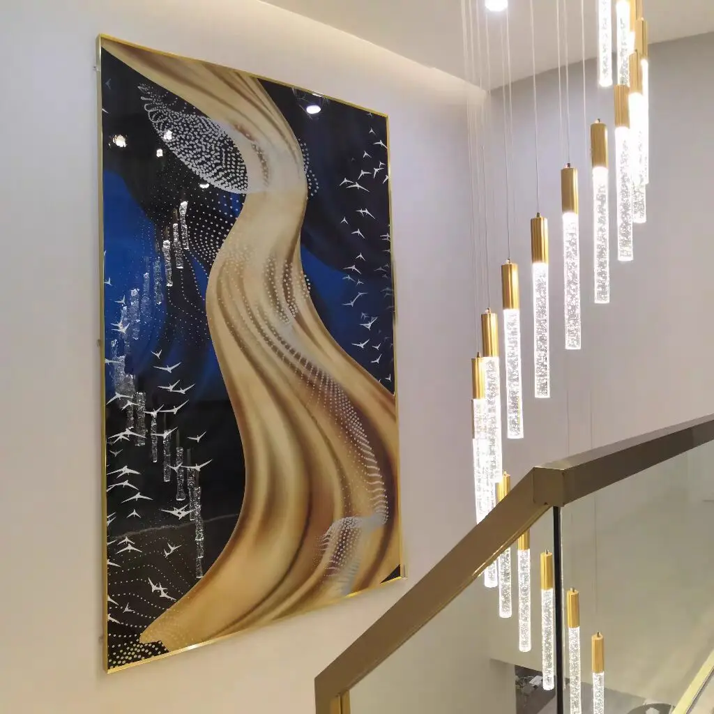 high ceiling luxury large modern round sparkling led long crystal chandeliers for hotel halls ceiling lights chandelier stair