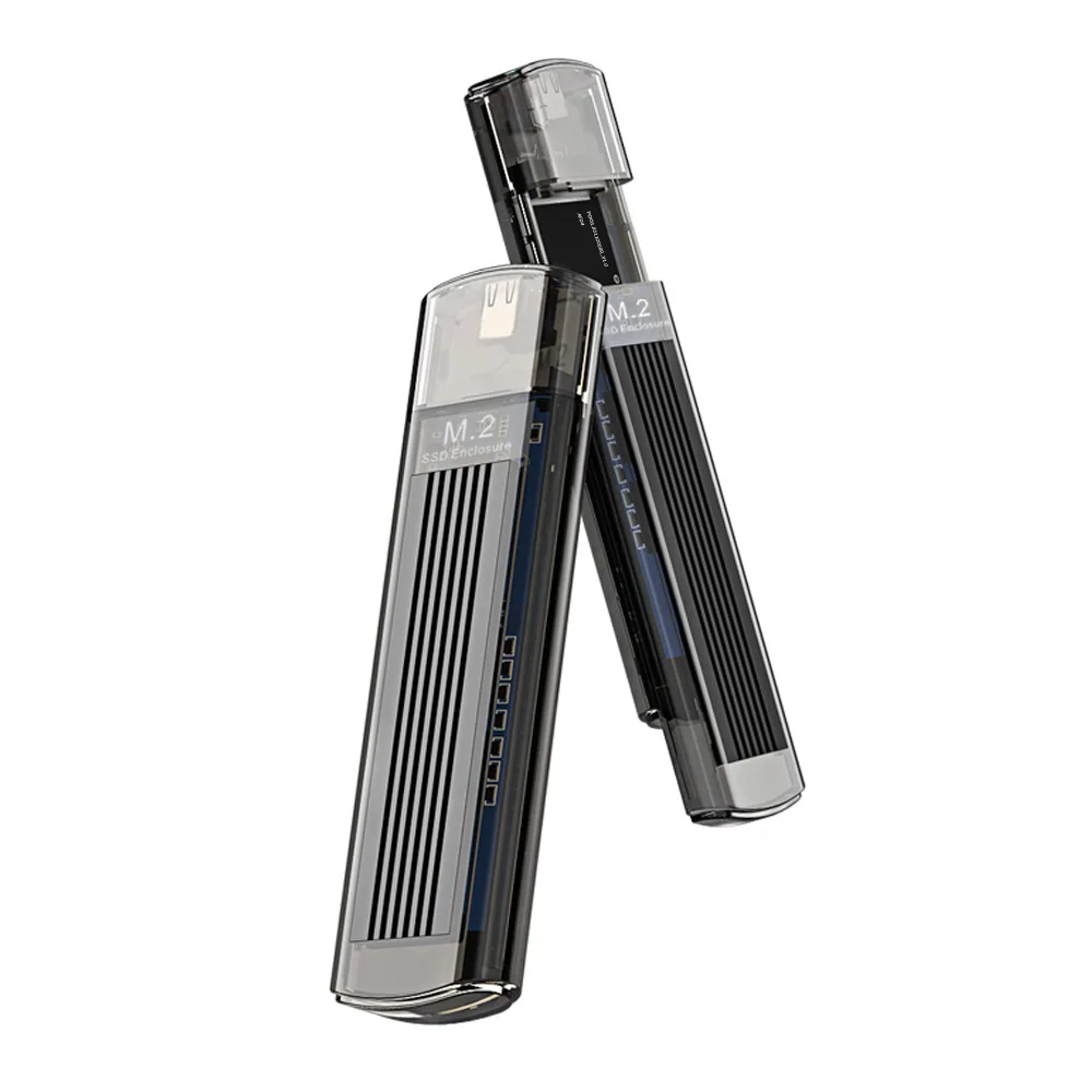Прозрачный портативный Mini 10 Гбит/с 2 Тб USB3.1 высокоскоростной M ключ 2230 2242 2260 2280 NVME NGFF M.2 SSD корпус Оптовая продажа от