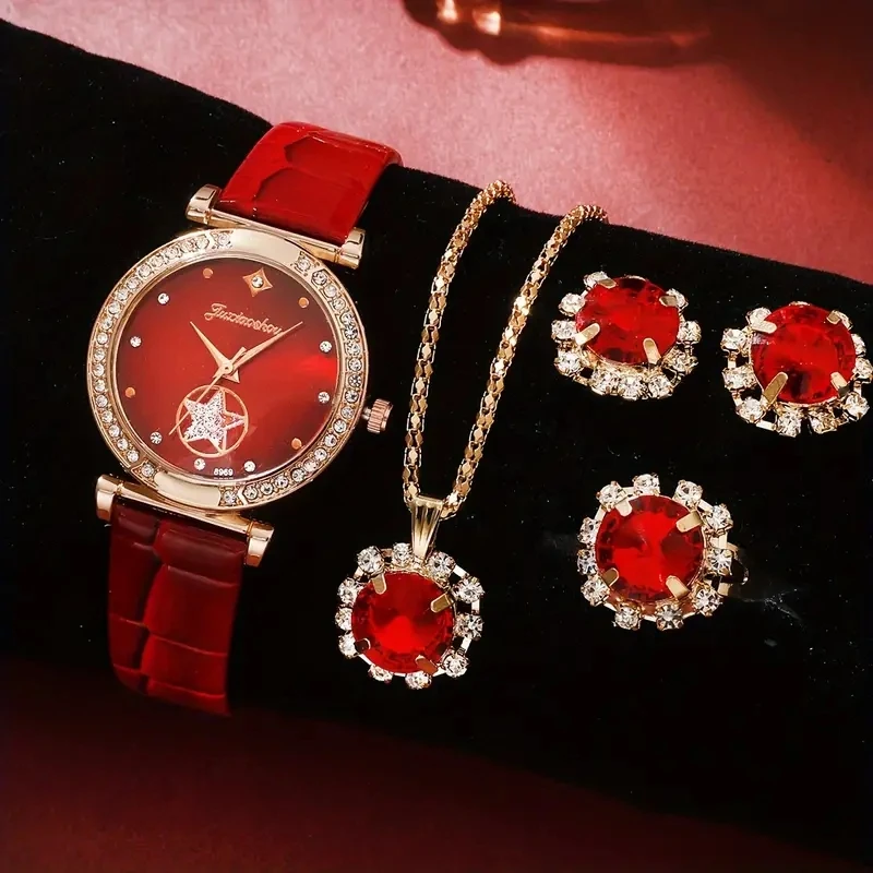 Fashion ladies african jewelry set girls necklace bracelet luxury quartz watches jewelry sets for women gift CD142