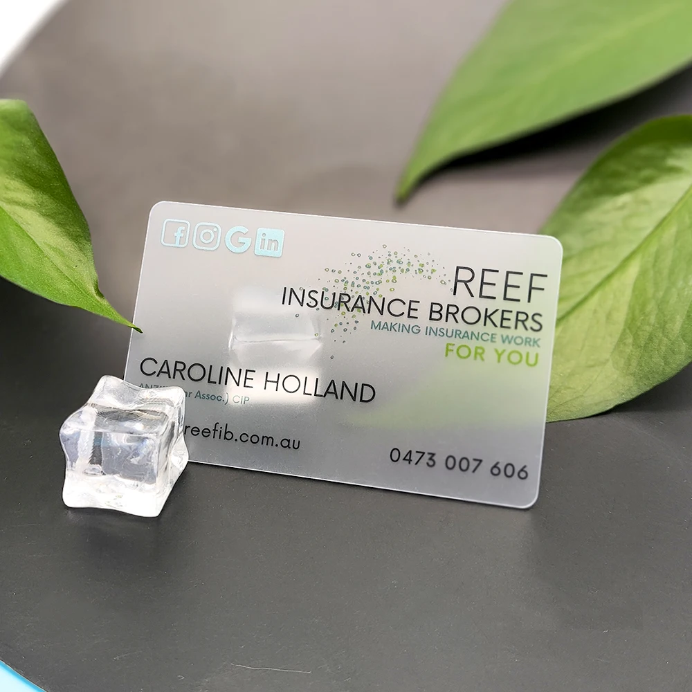 Custom Printing QR Code Business Card Transparent Plastic PVC Visiting Card