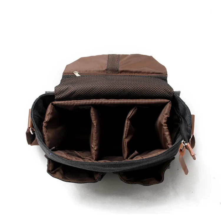 Retro sling vintage durable shockproof insert canvas photographer camera bag messenger bag for men and women