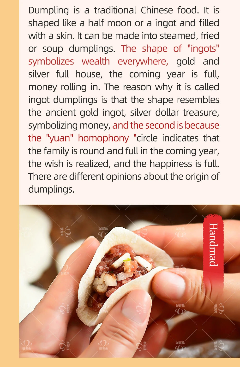 Wholesale free samples OEM Instant heating Chinese dumpling famous China  frozen food For Chain Store Fast Shipping From china