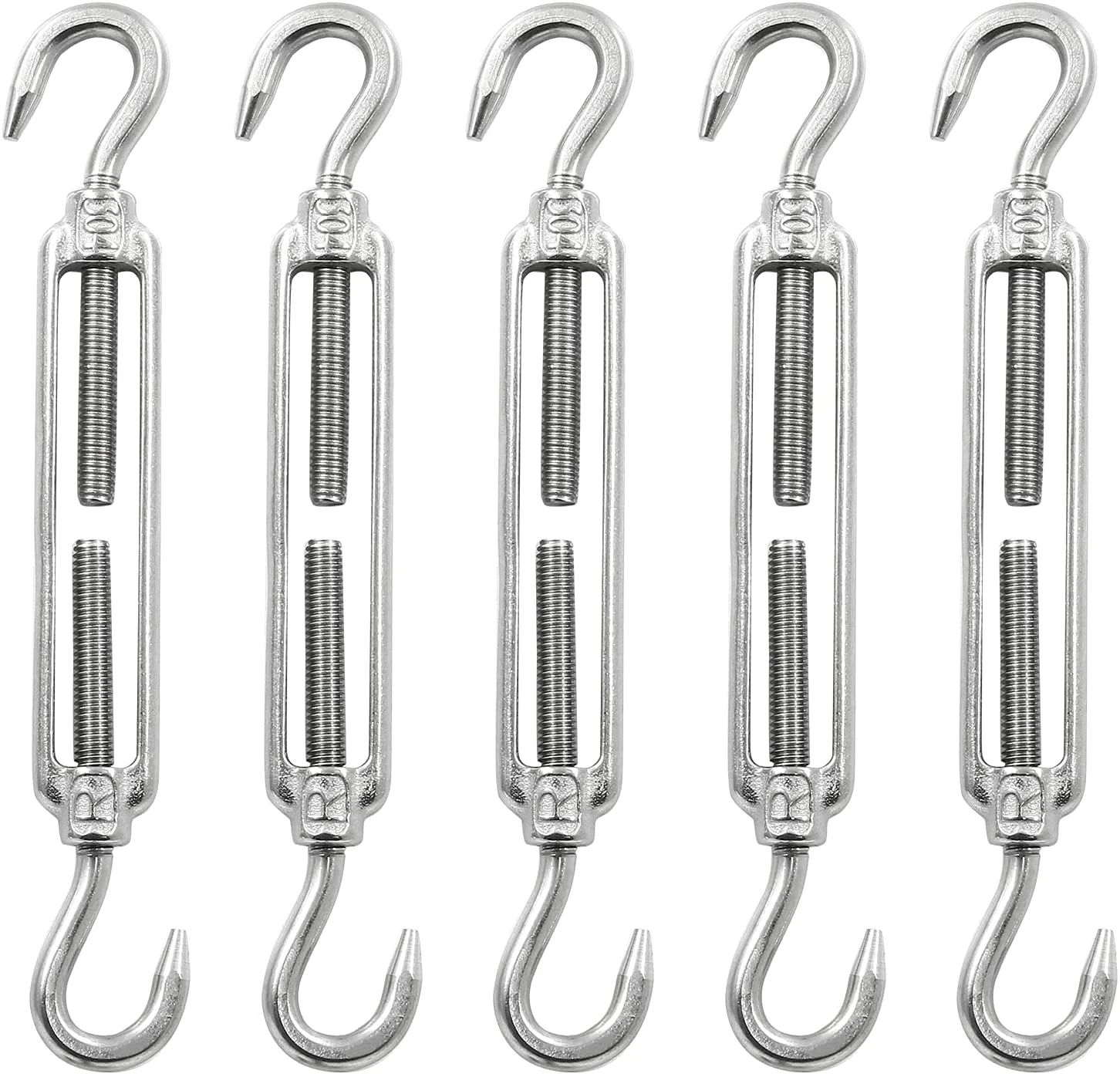 Изготовленный на заказ двухсторонний крючок натяжение проволочной веревки 304 комплект оборудования из нержавеющей стали с зажимной пряжкой M6 и зажимные