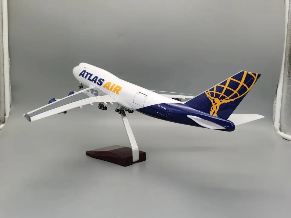 47 см 1/150 шкала атлас воздушные грузовые авиалинии Боинг самолет B747 модель самолета из смолы со светодиодной подсветкой и шасси