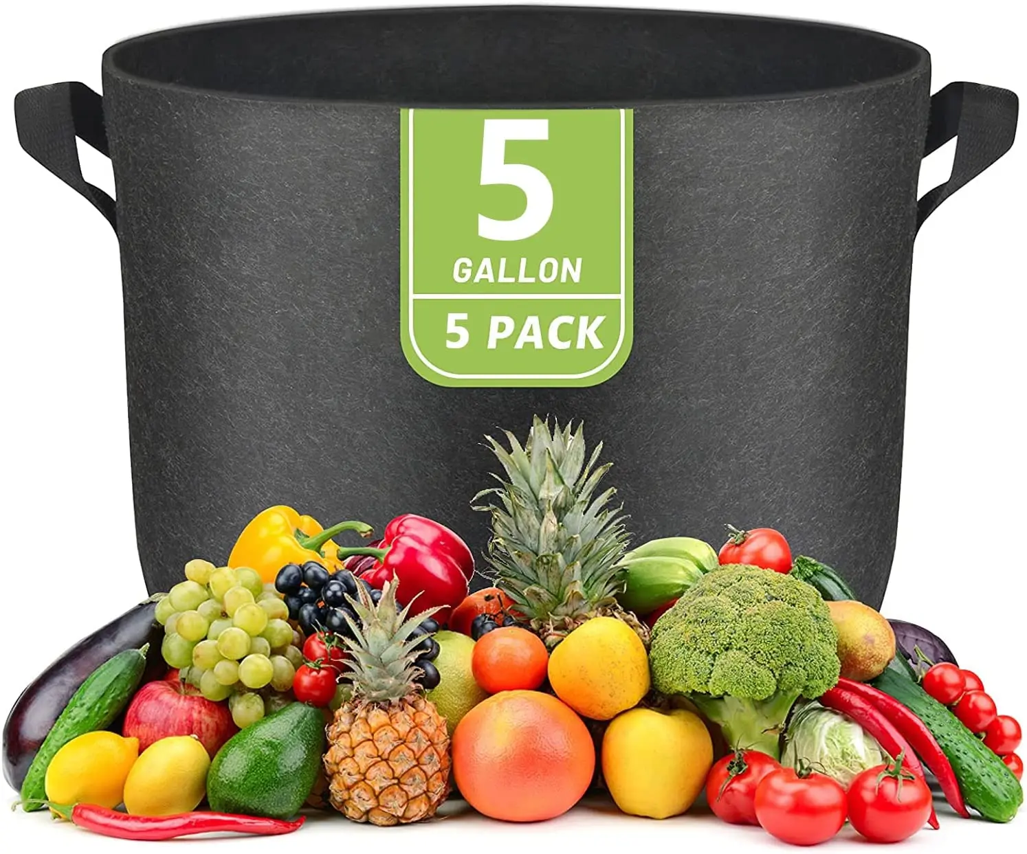 Yuchen 3 5 10 20 25 30 100 Gallon Felt Grow Bags 5 Gallon Heavy Duty Thickened Nonwoven Plant Fabric Pots With Handles