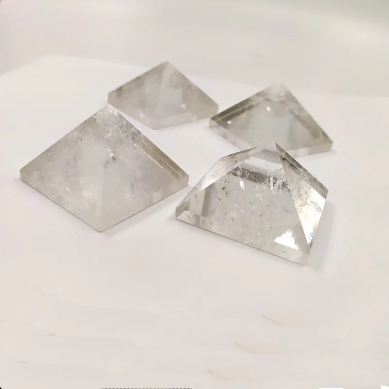 feng shui Folk Crafts white clear quartz Egypt crystal pyramid for decoration