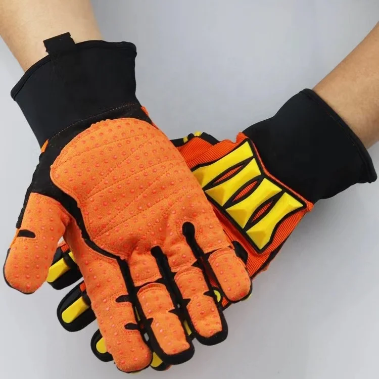 Wholesale customized construction high dexterity tpr anti impact mechanic heavy duty safety protective labor work gloves