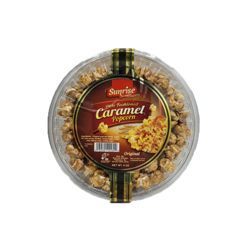 hot food  product Round Popcorn Healthy Instant Snack Chocolate Caramel Popcorn Container for children