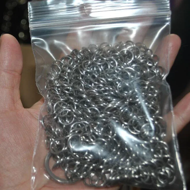 Чугунный очиститель из нержавеющей стали, кухонный скруббер Chainmail