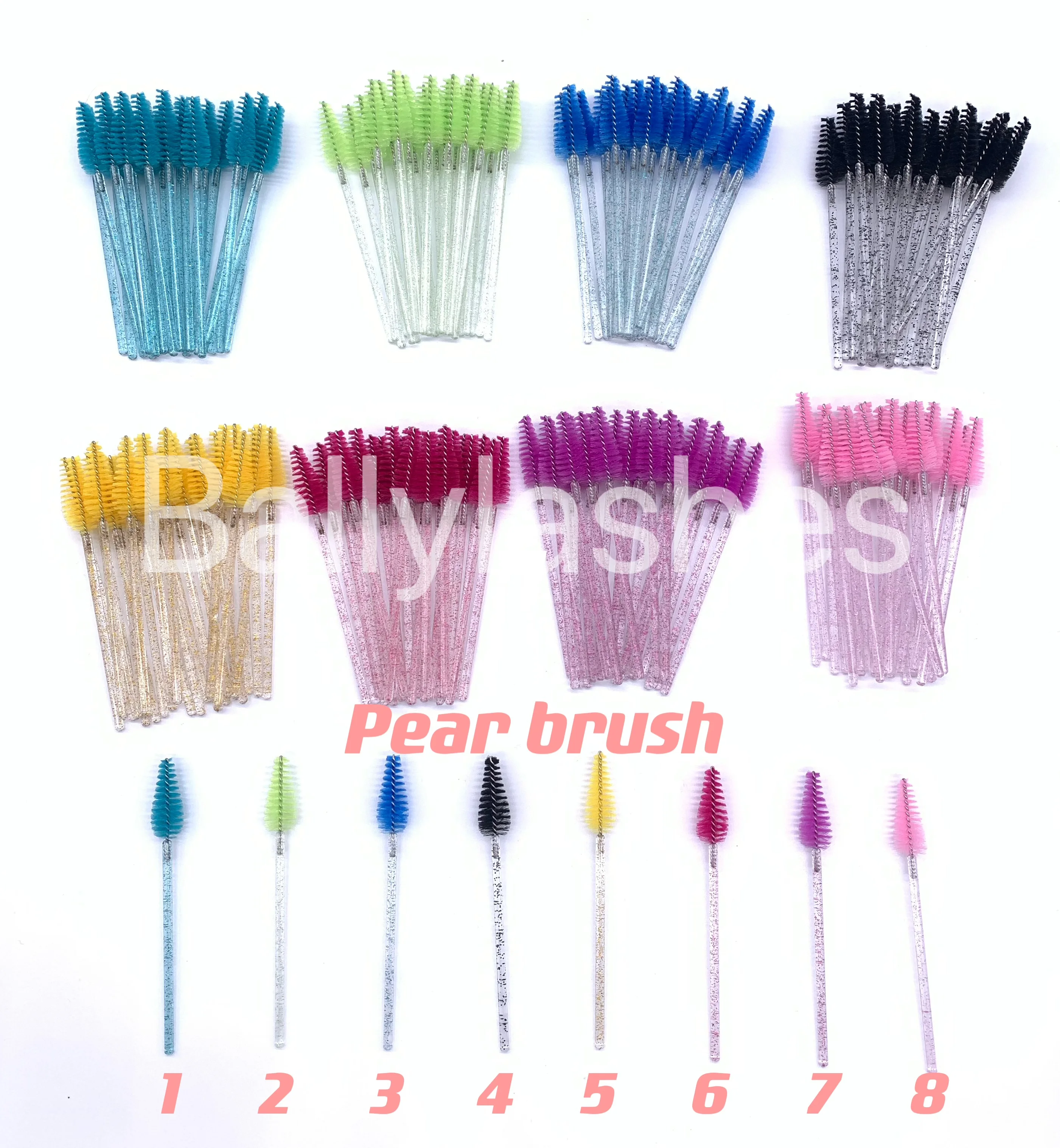 Custom eyelash brush color size for eyelash makeup eyebrows multi-purpose mascara brush plastic material mass wholesale