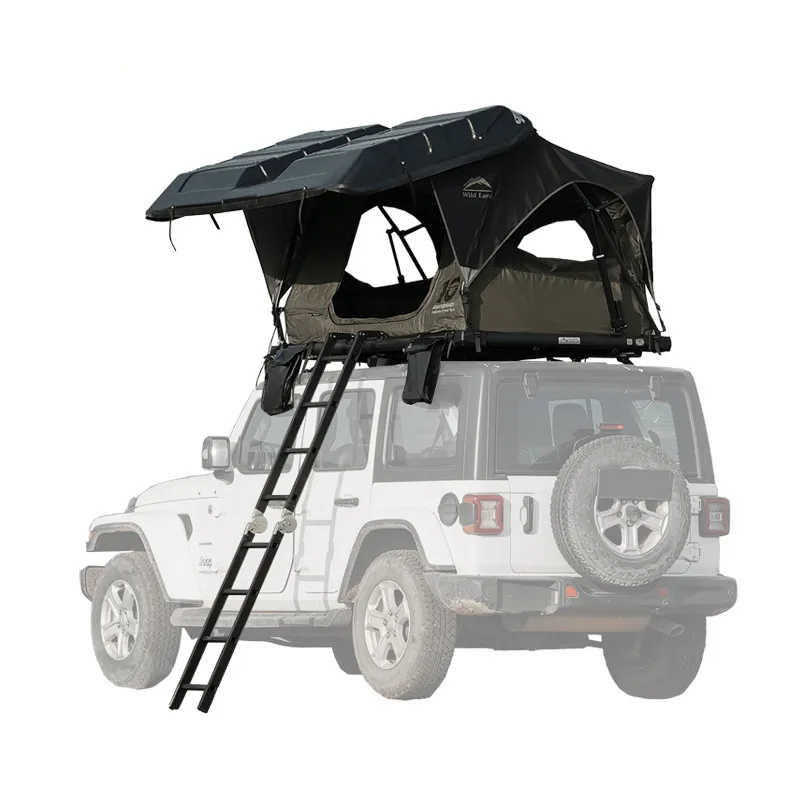 Wild Land Car Roof Top Tent Outdoor Folding Camping Truck Rooftop Tent for SUV Pickup Trailer Solar Panel ABS Hard Shell Cover