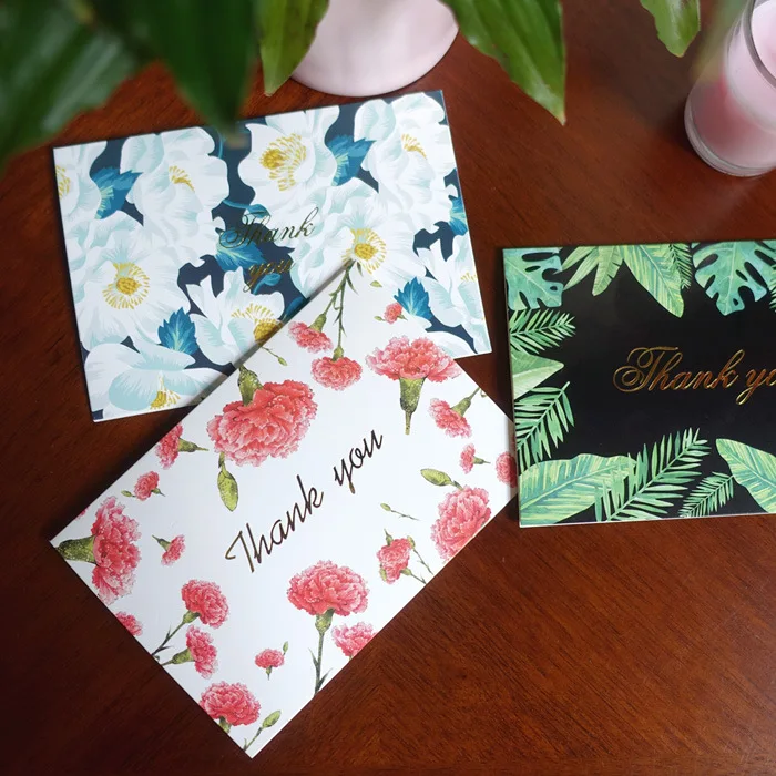 Custom Thank You Card Thick Paper Virious Styles Greeting Birthday Cards for small business With Foil Logo