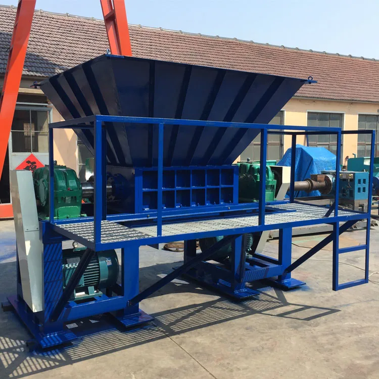 big plastic film double shaft recycling shredder shredding machine